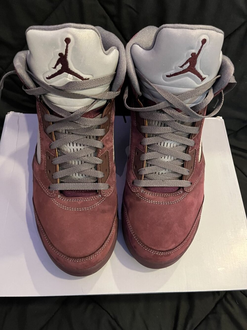 🔥 Jordan 5 Burgundy Size 12 Men Very Clean No Box 🔥 - Picture 2 of 5